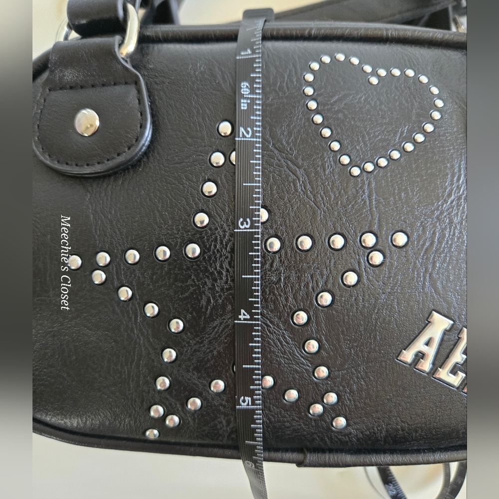 Aeropostale Y2K Studded Bowler Satchel Black Heart Star NWT​ - Picture 13 of 15